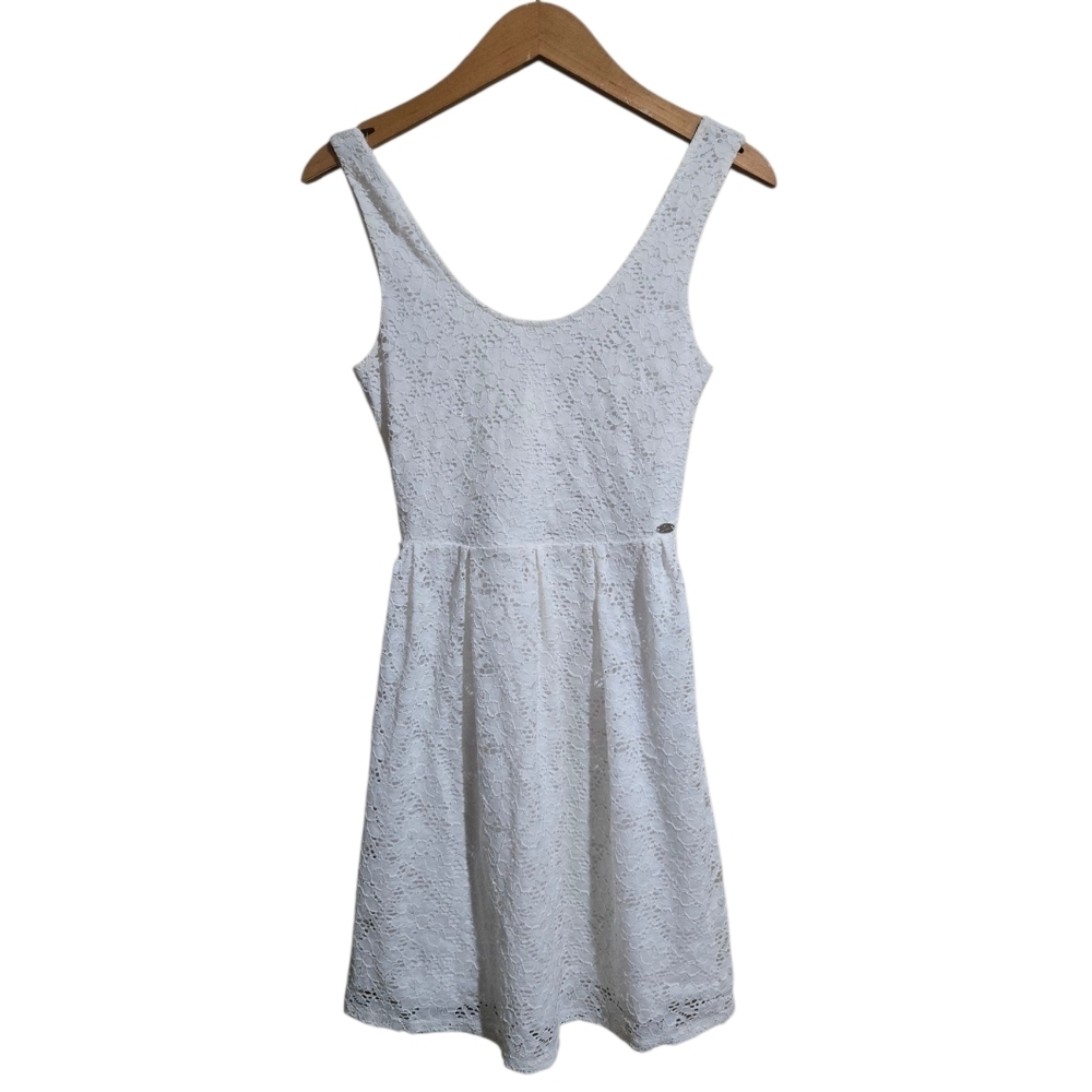 Guess Elegant White Lace Dress With Beautiful Open Back Size Xs